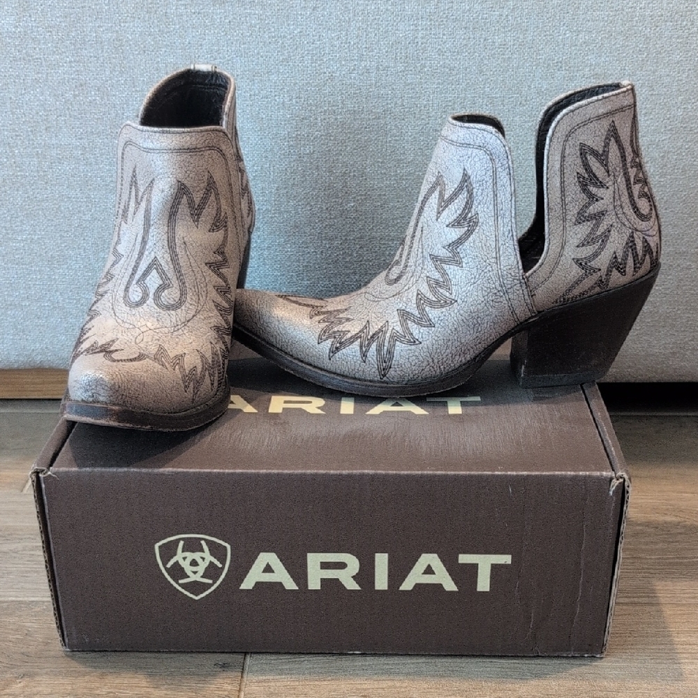 Ariat Silver Western Ankle Booties